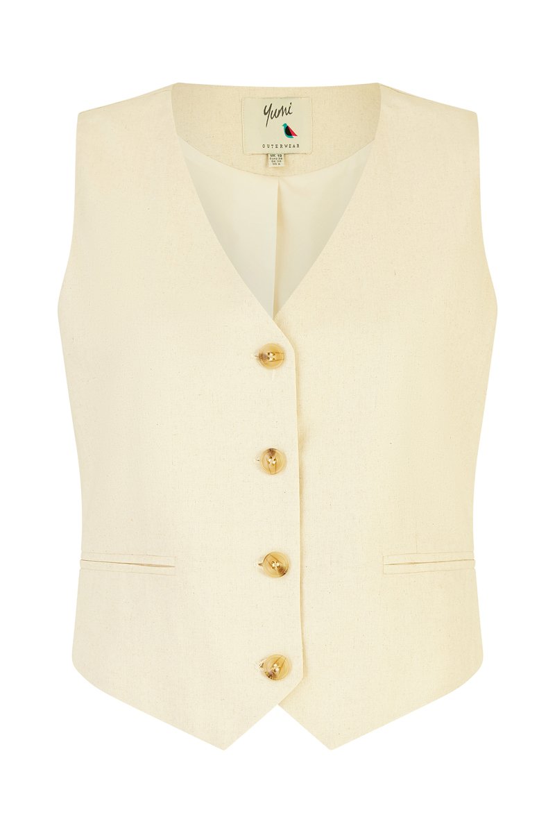 Gilet de costume en ramie - Blanc