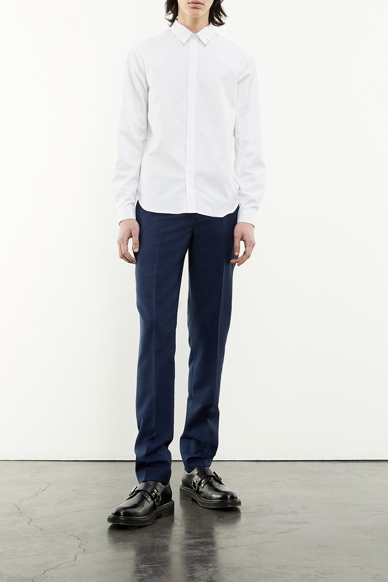 Chino 100% laine Bleu marine