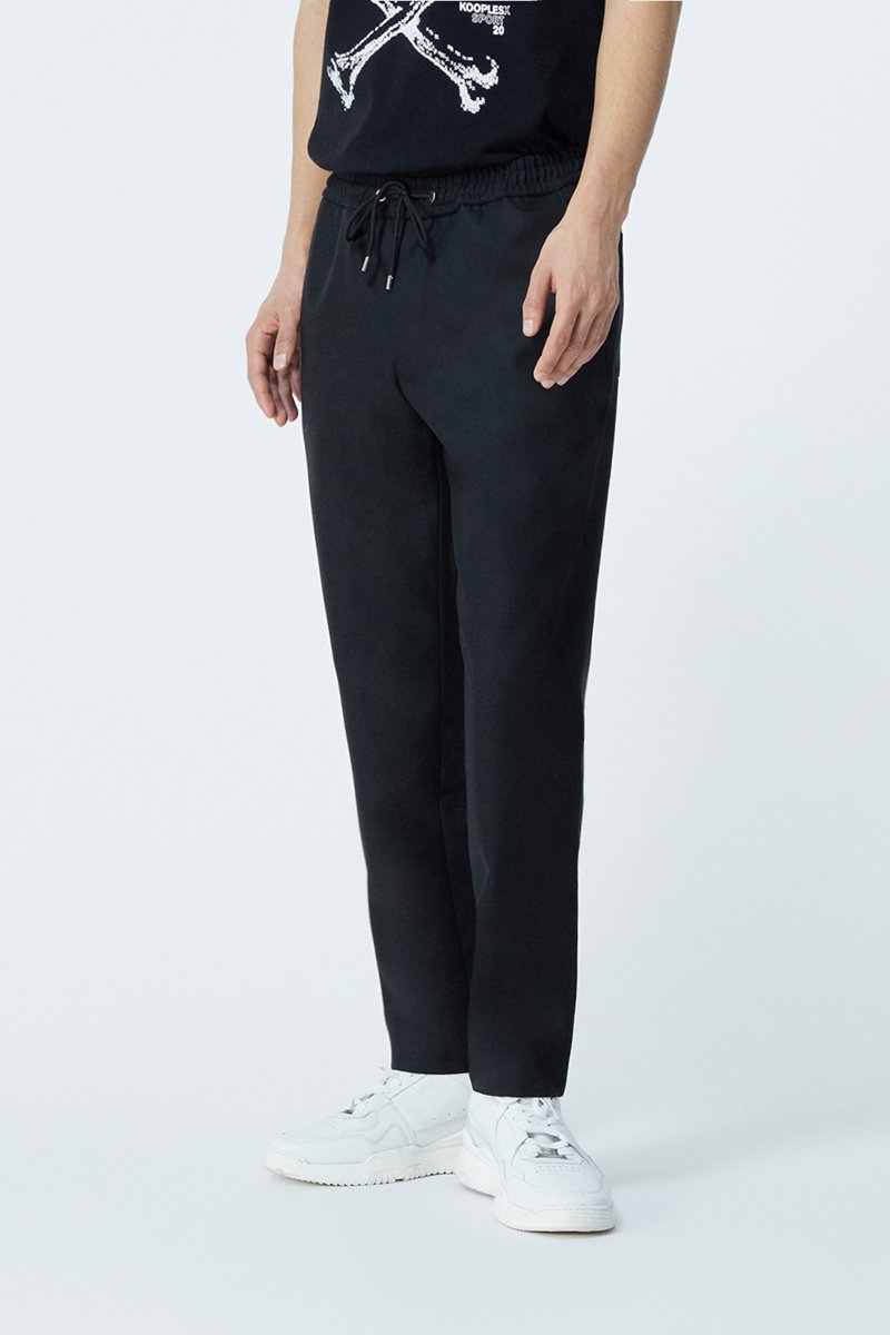 Pantalon droit en laine Noir