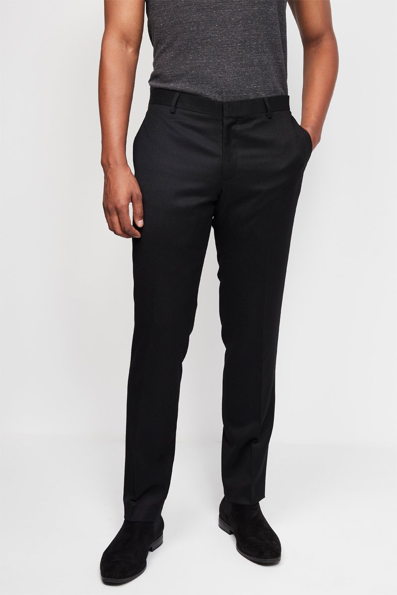 Pantalon slim en laine Noir