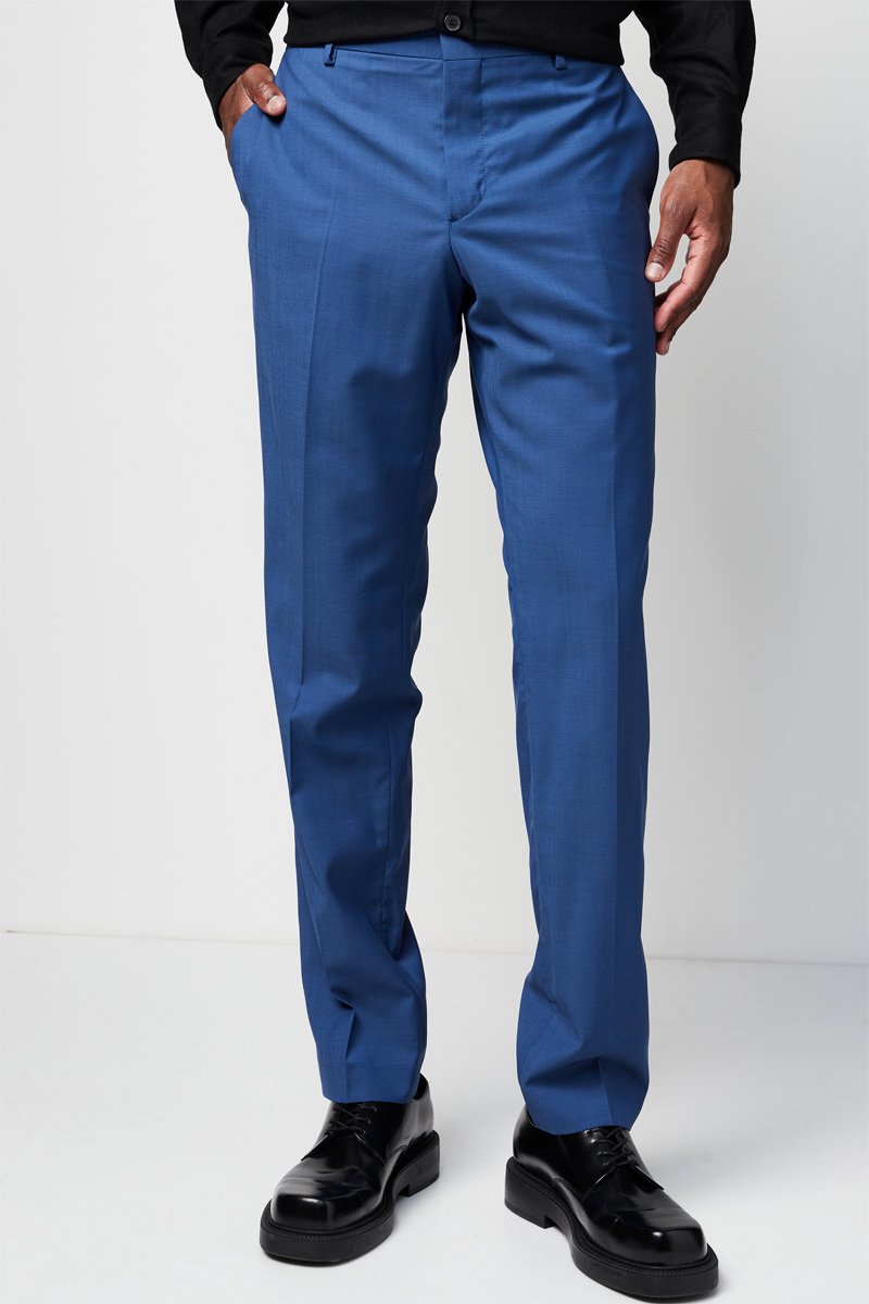 Pantalon slim en laine Bleu cobalt