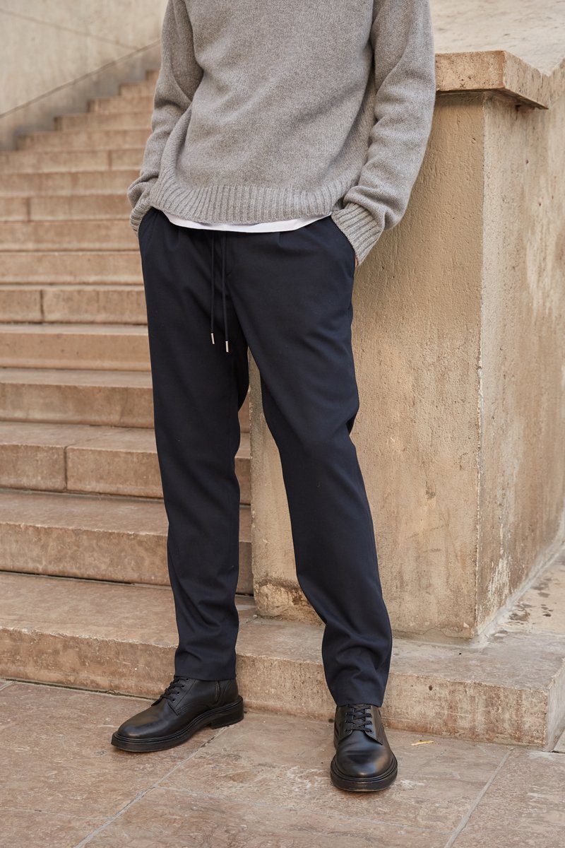 Pantalon droit Bleu marine