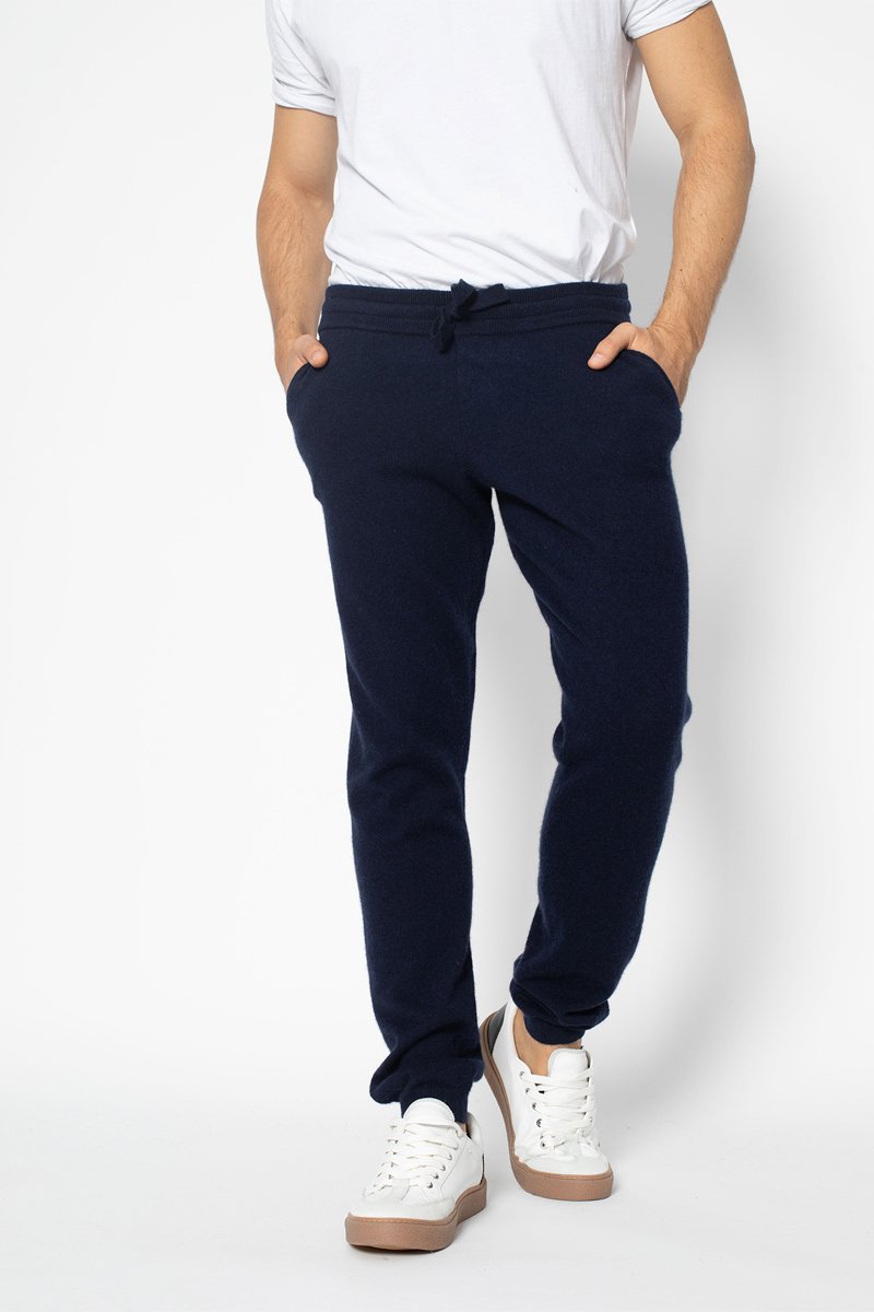 Jogging Bichet 100% cachemire, 2 fils - Bleu marine