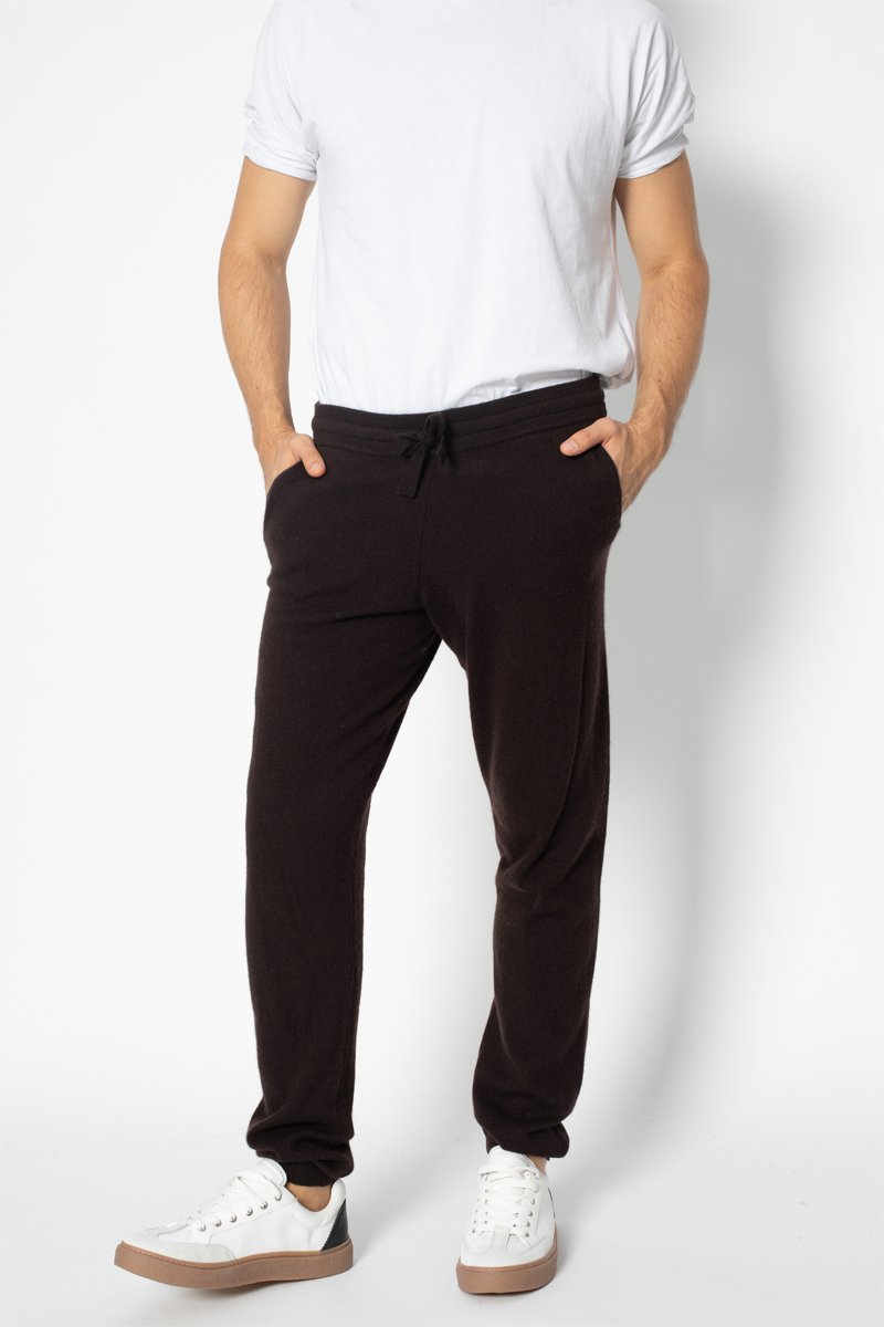 Jogging Bichet 100% cachemire, 2 fils - Noir