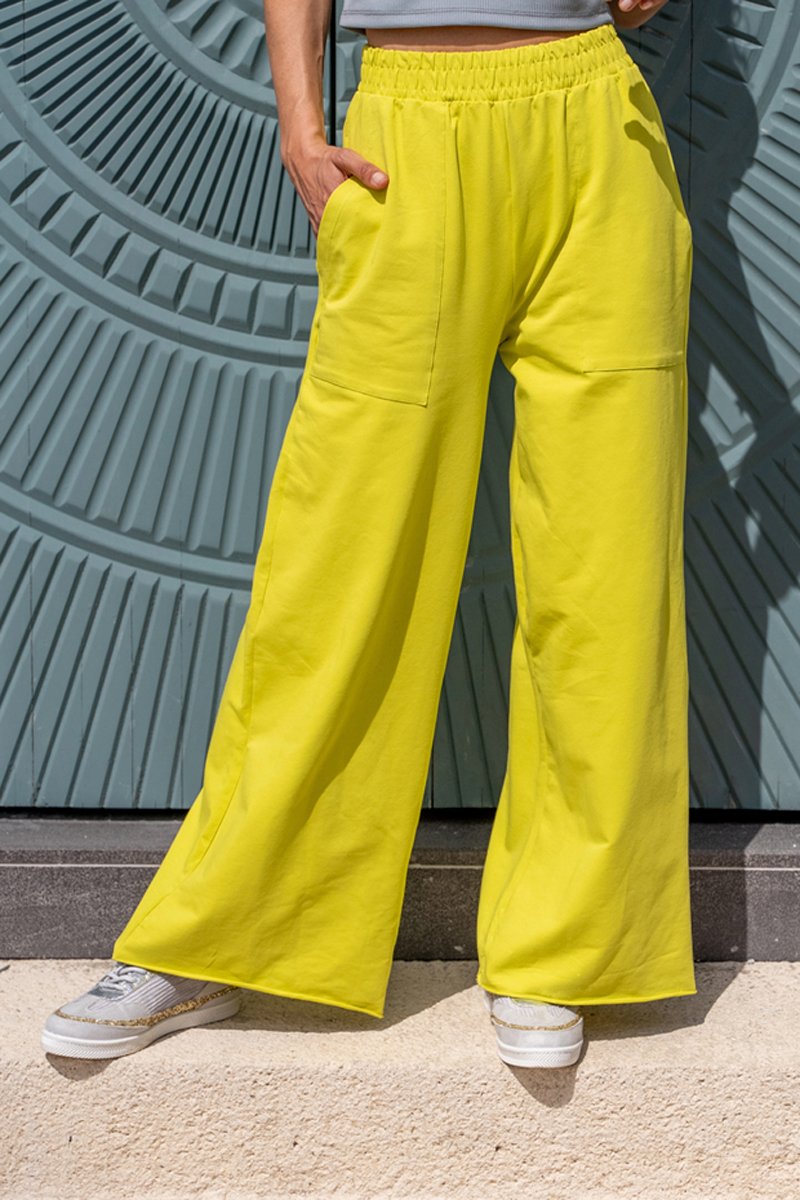 Pantalon taille haute - Vert clair