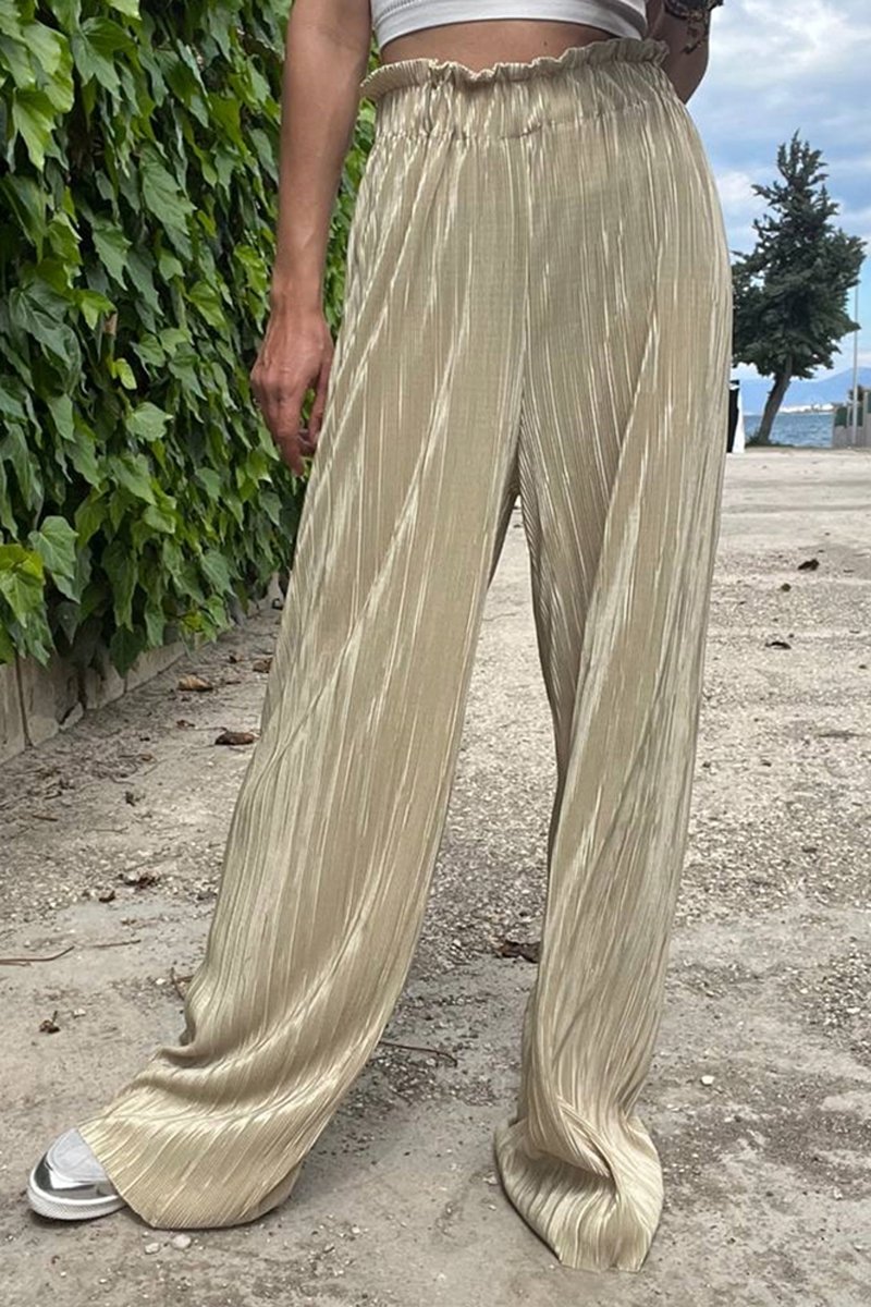 Pantalon taille haute - Nude