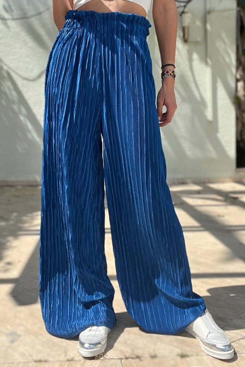 Pantalon taille haute - Indigo