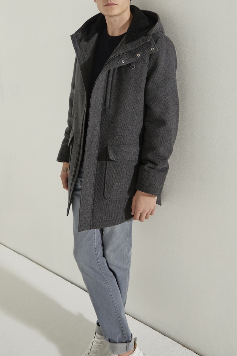 Manteau en laine Anthracite chiné - IKKS