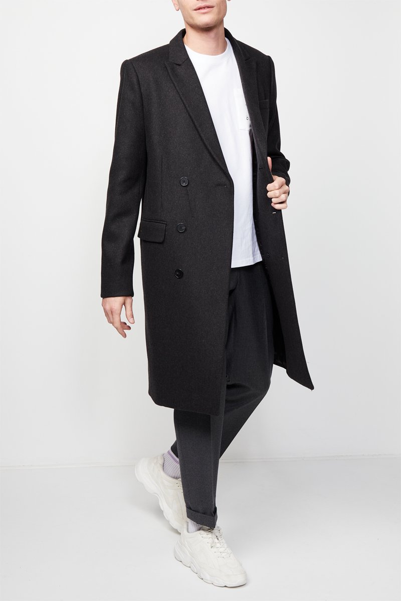 Manteau en laine Noir