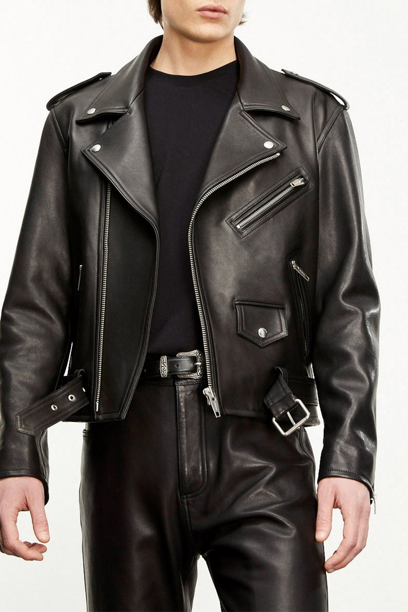 Veste 100% cuir d’agneau Noir