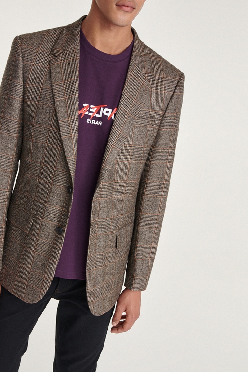 Veste en laine Marron et blanc