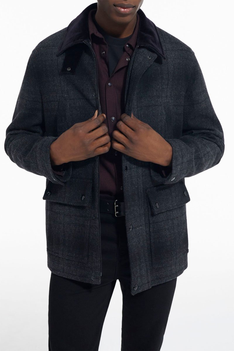 Veste en laine Gris foncé