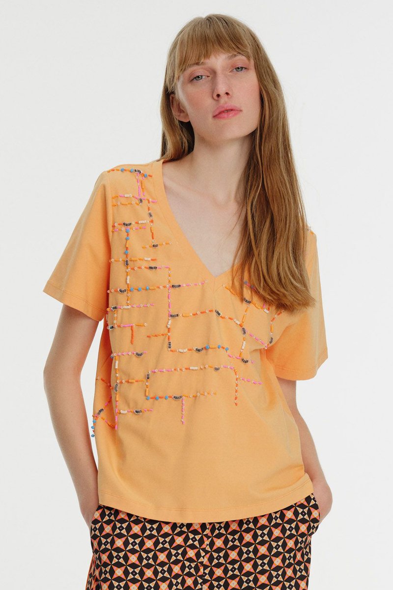 Top en coton biologique - Orange