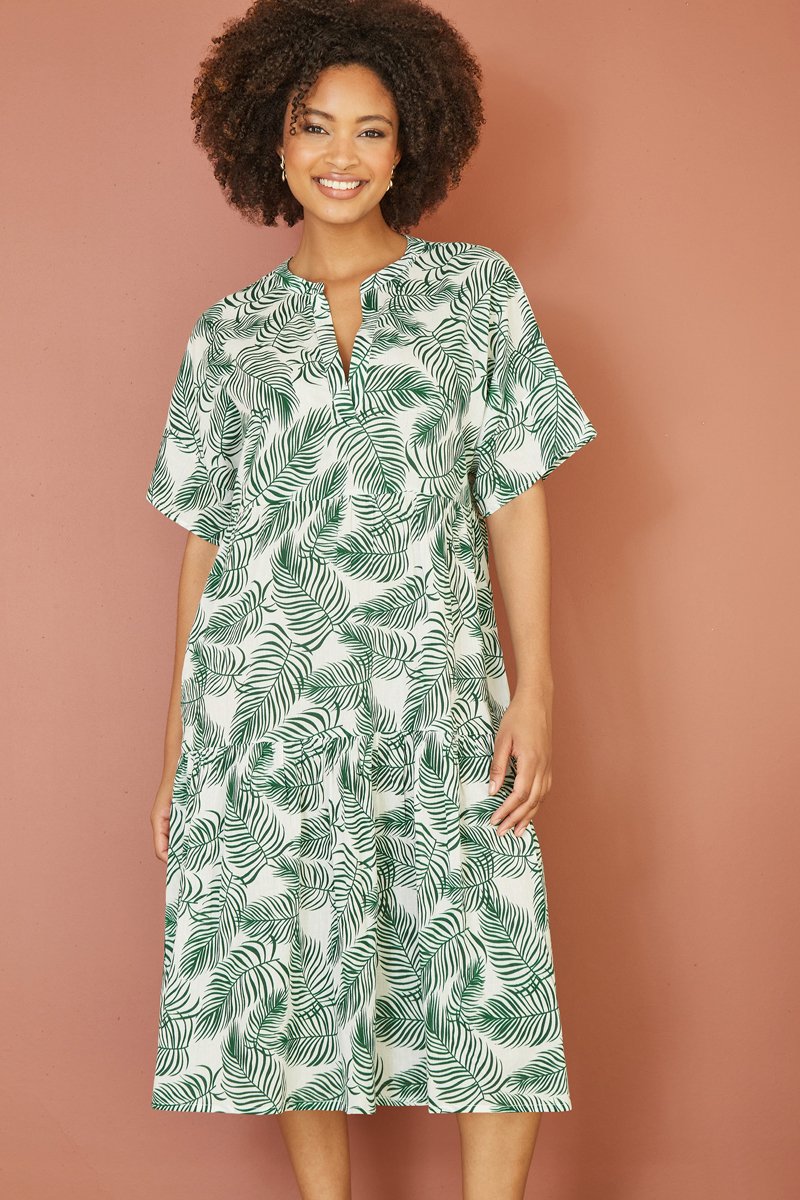 Robe trapèze en coton biologique - Vert