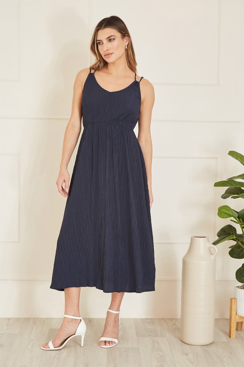 Robe midi - Bleu marine