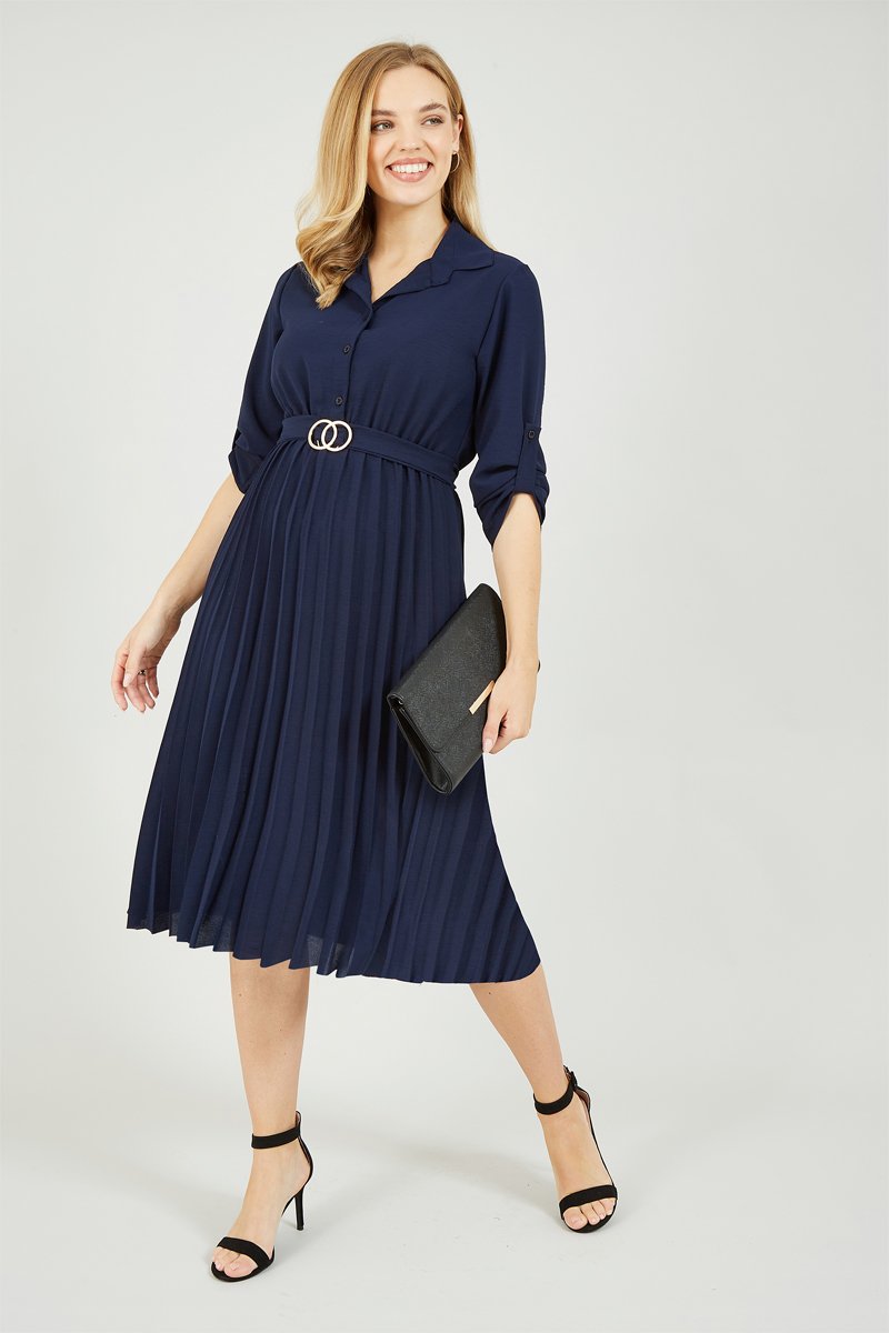 Robe midi - Bleu marine