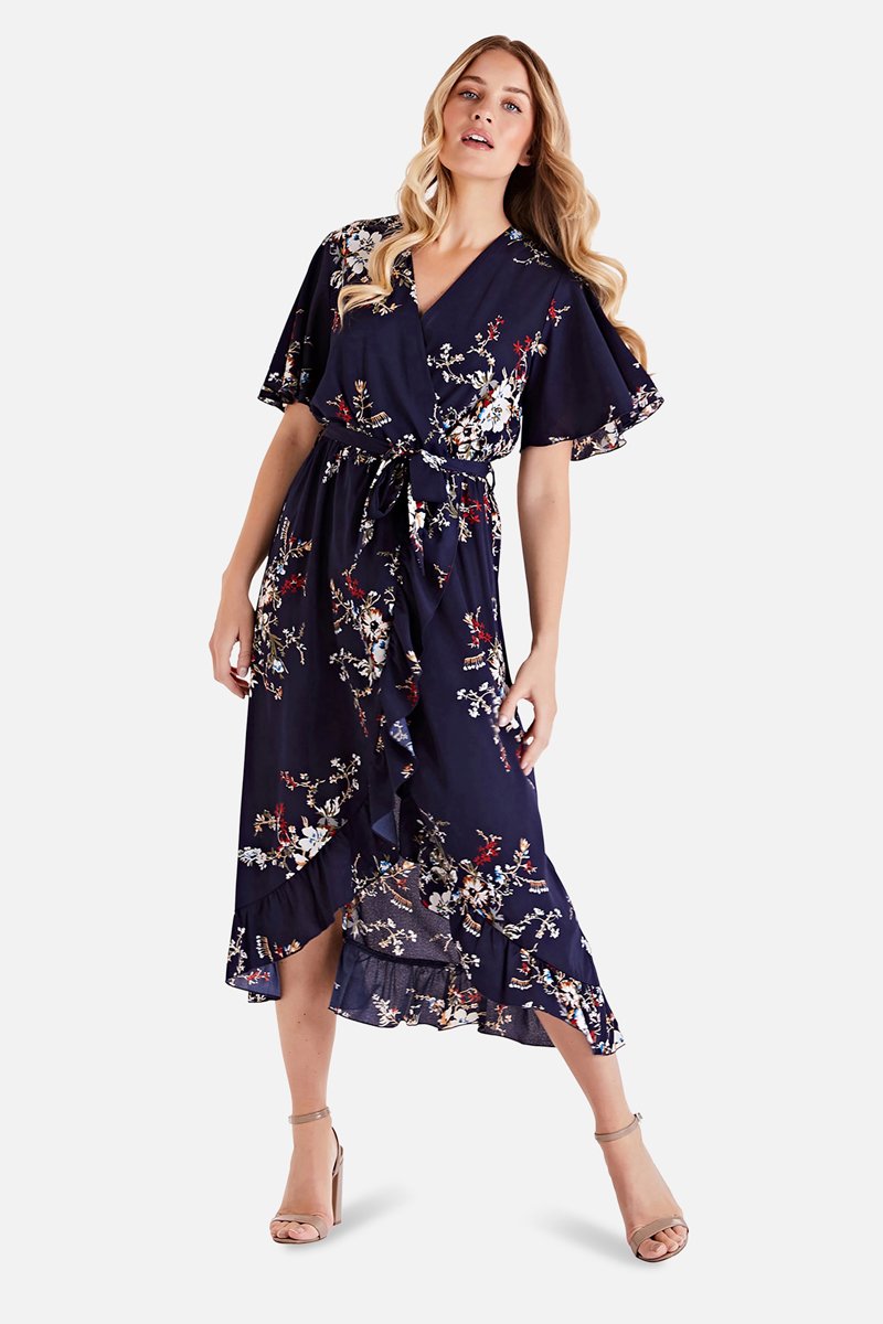 Robe portefeuille - Bleu marine