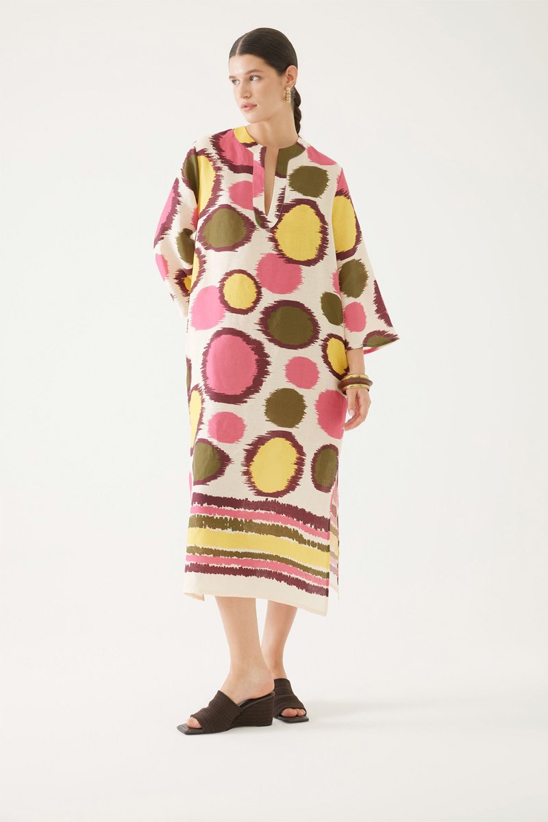 Caftan en lin - Ecru