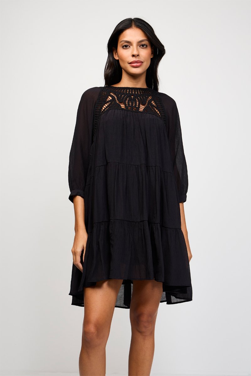 Robe volantée - Noir