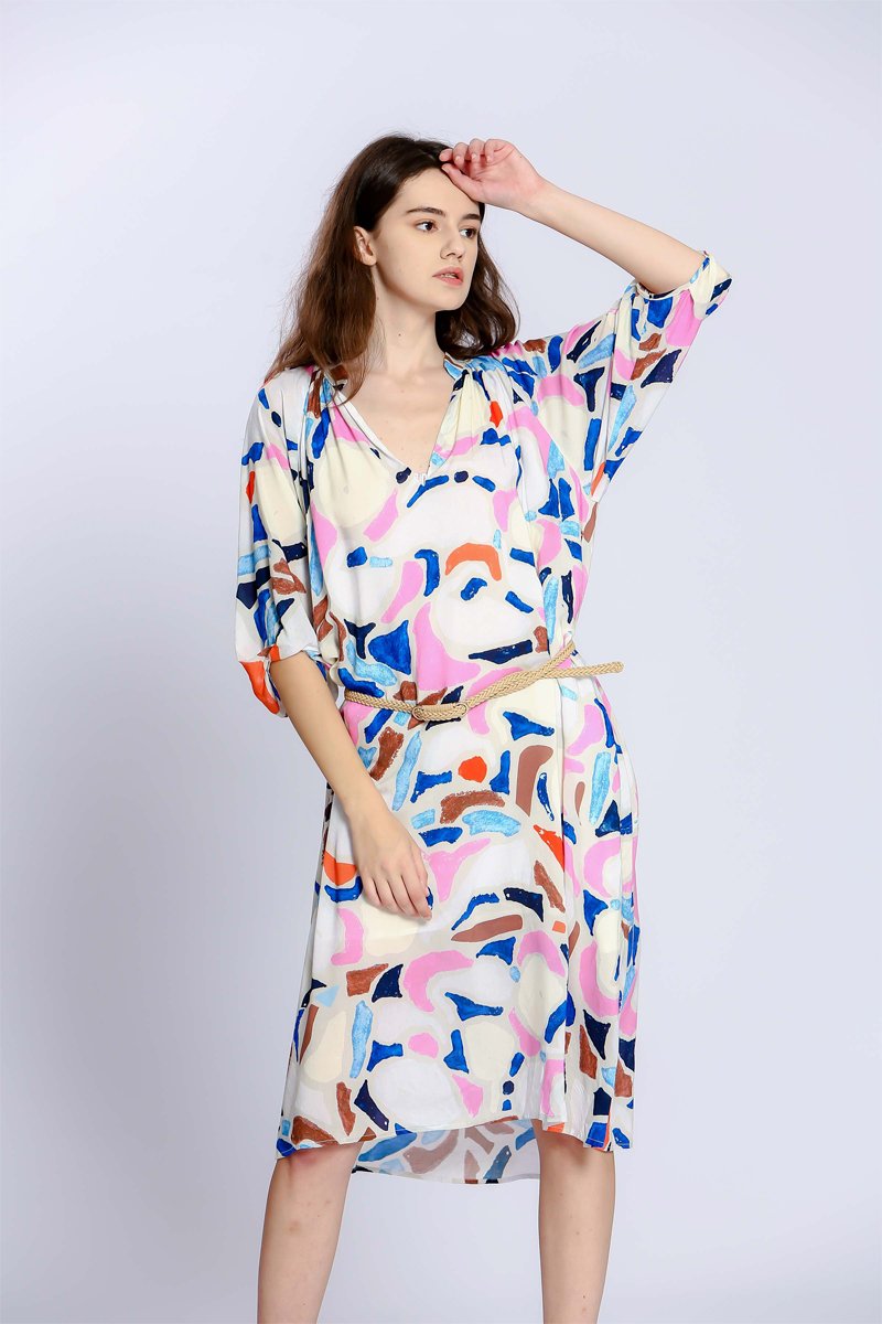 Robe portefeuille - Ecru