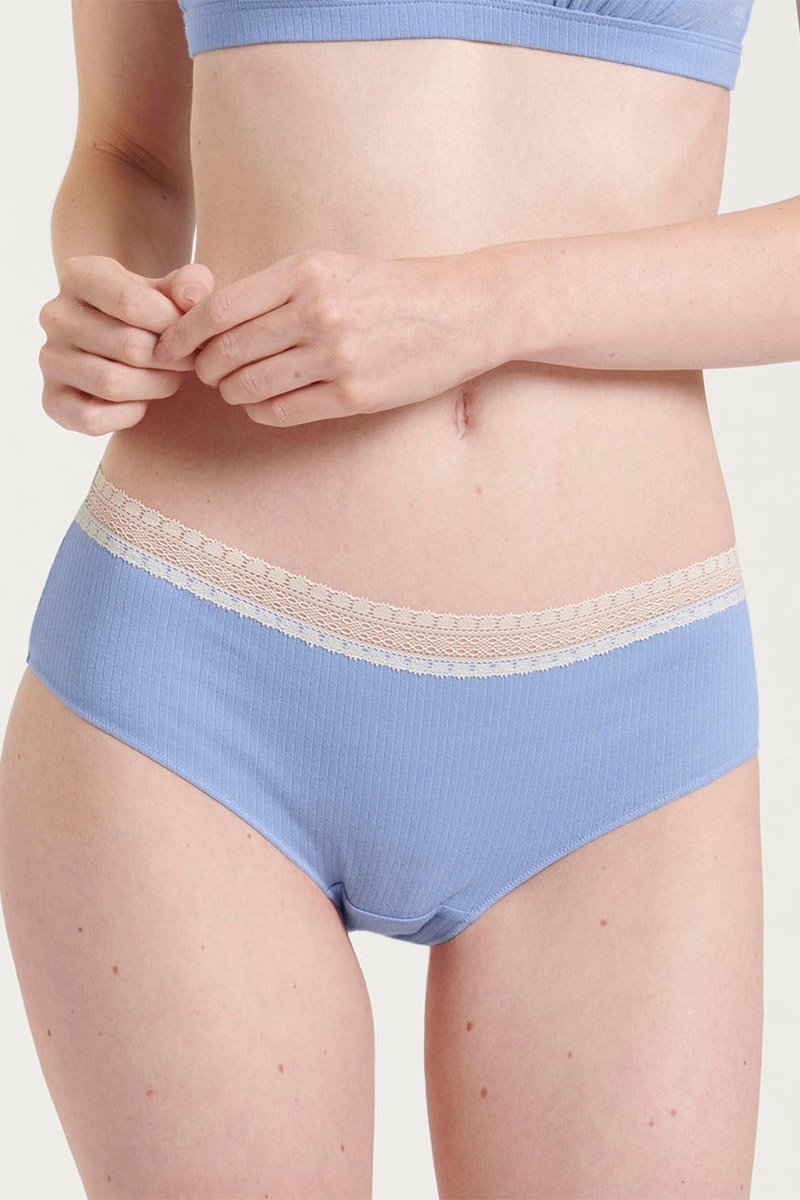 2 culottes Go Ribbed Bleu et blanc