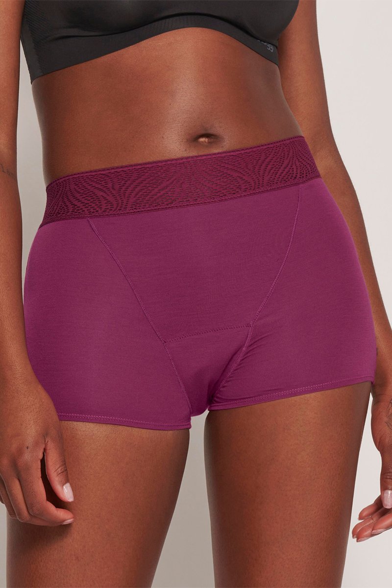 Boxer menstruel - Flux important - Lie-de-vin