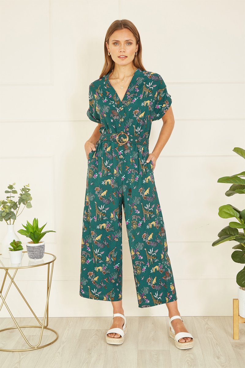 Combinaison - Vert foncé et fuchsia