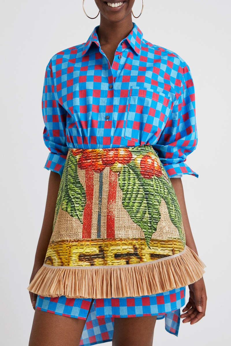 Jupe patineuse en lin Fresh - Beige