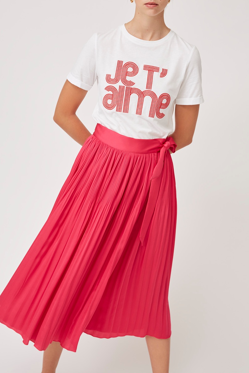 Jupe plissée taille haute Fresa Fuchsia