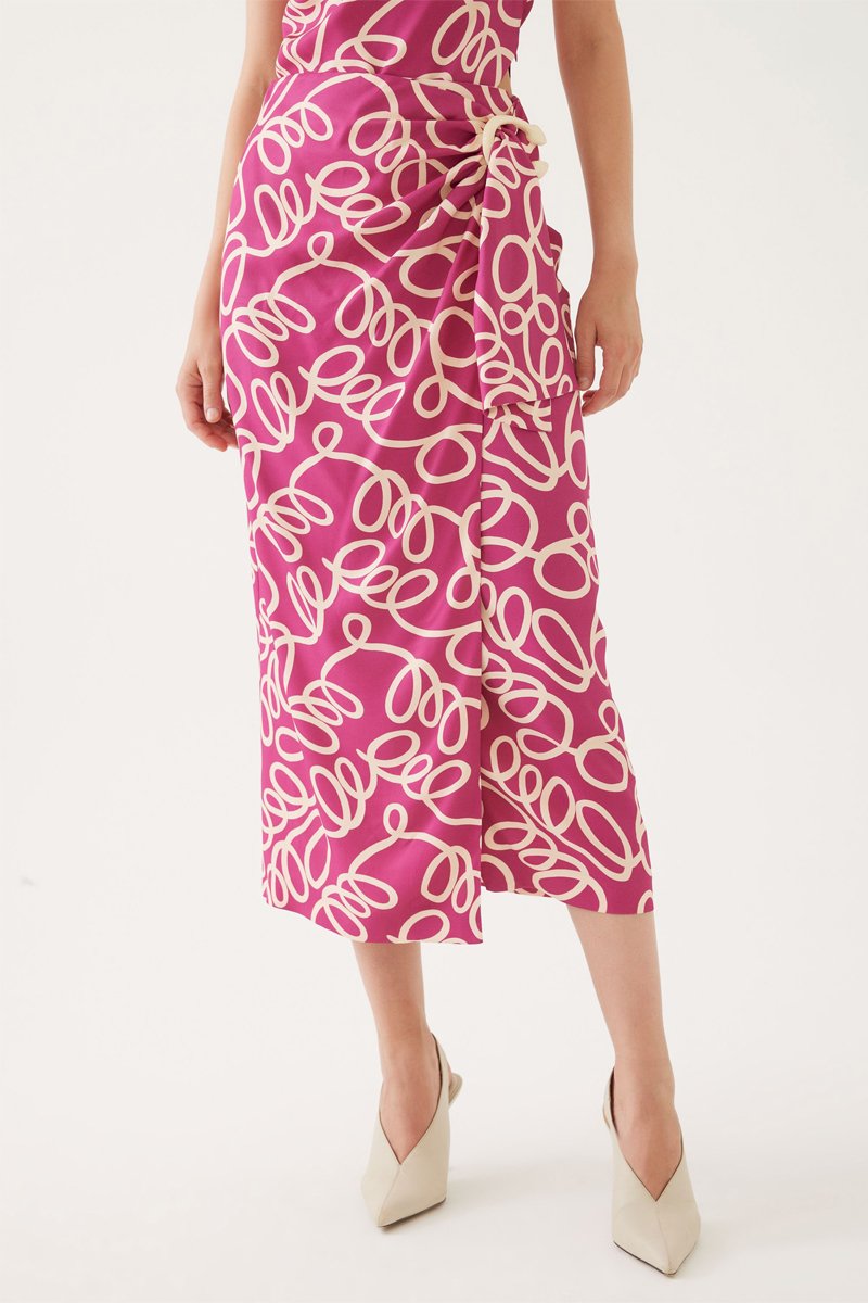 Jupe portefeuille - Fuchsia