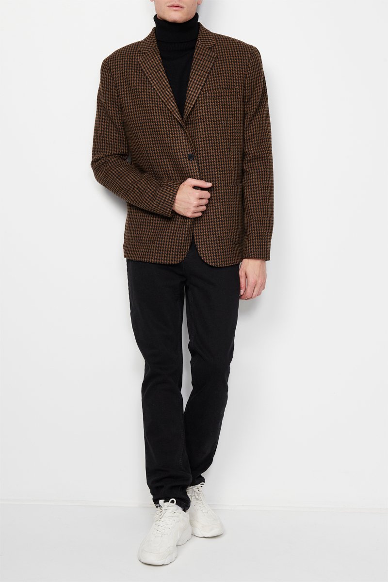 Blazer en laine Marron et noir