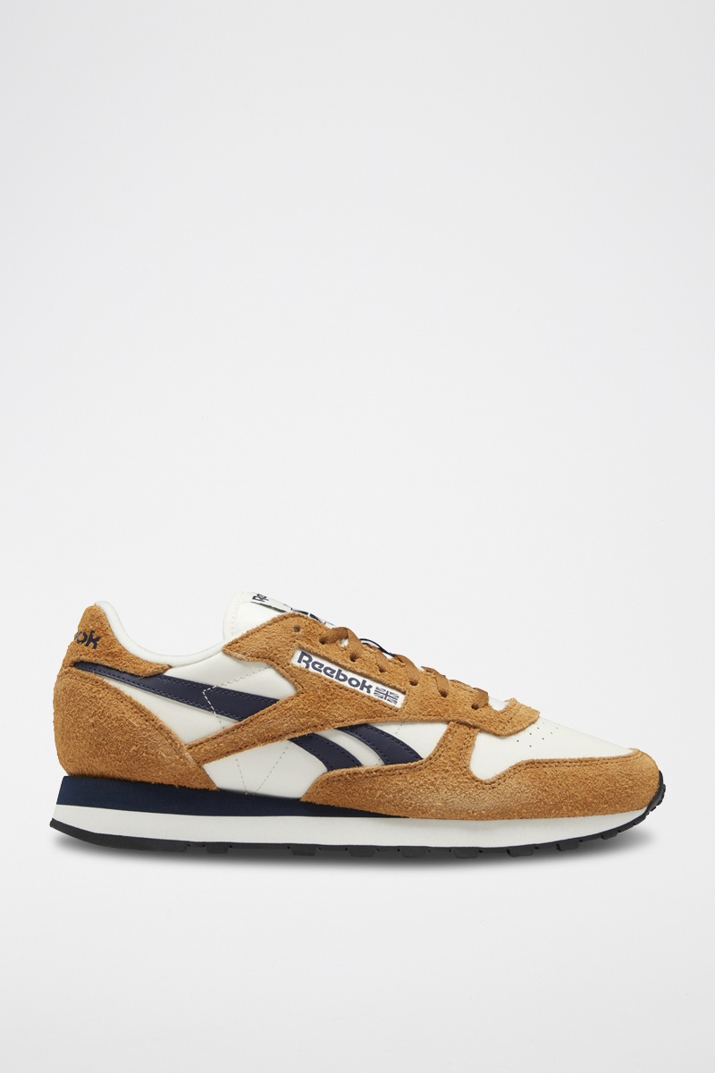 Sneakers en cuir Classic Leather - Blanc et marron clair
