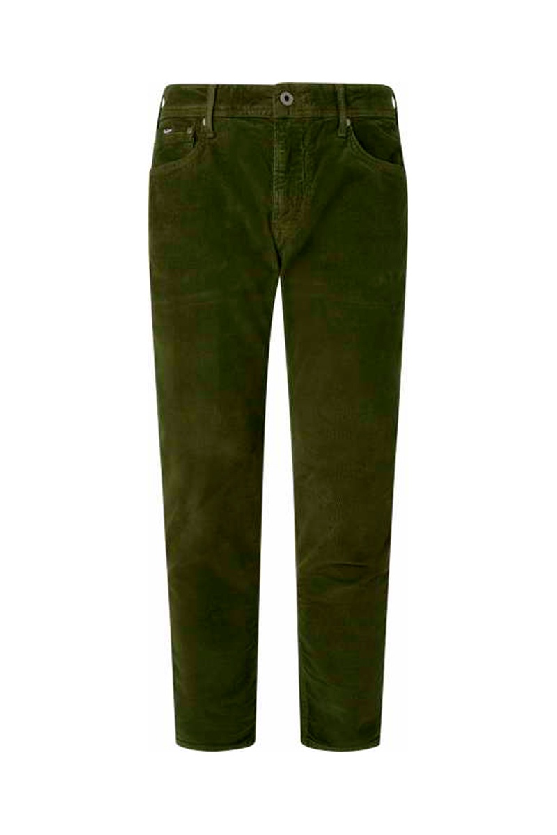 Pantalon droit en velours Kaki