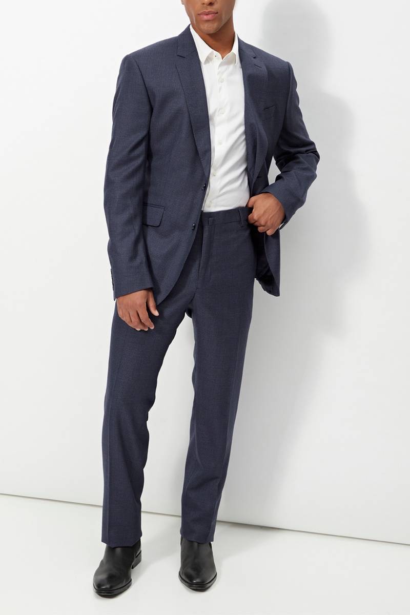 Costume en laine Bleu marine