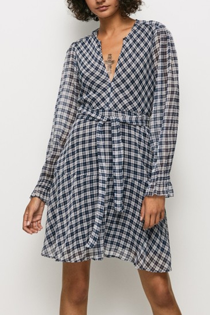 Robe patineuse Ottavia Blanc et bleu marine