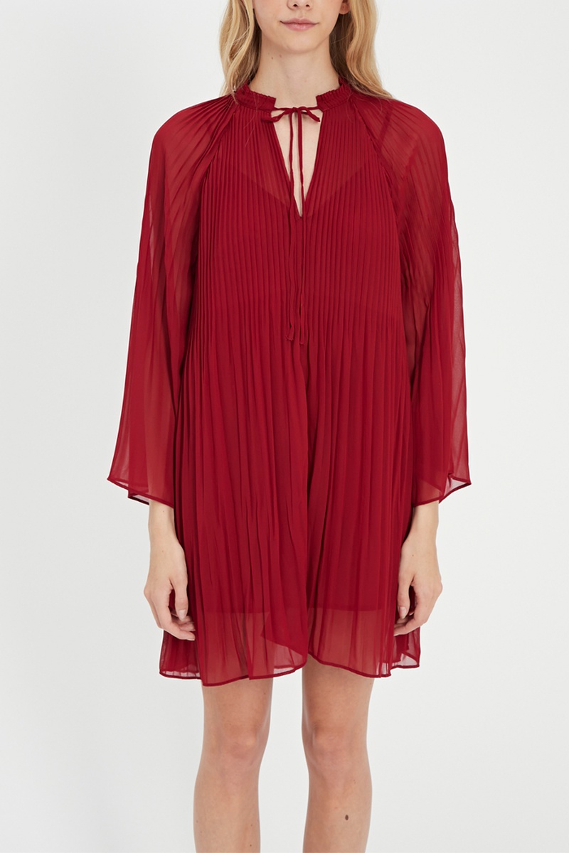 Robe plissée Dunia Rouge