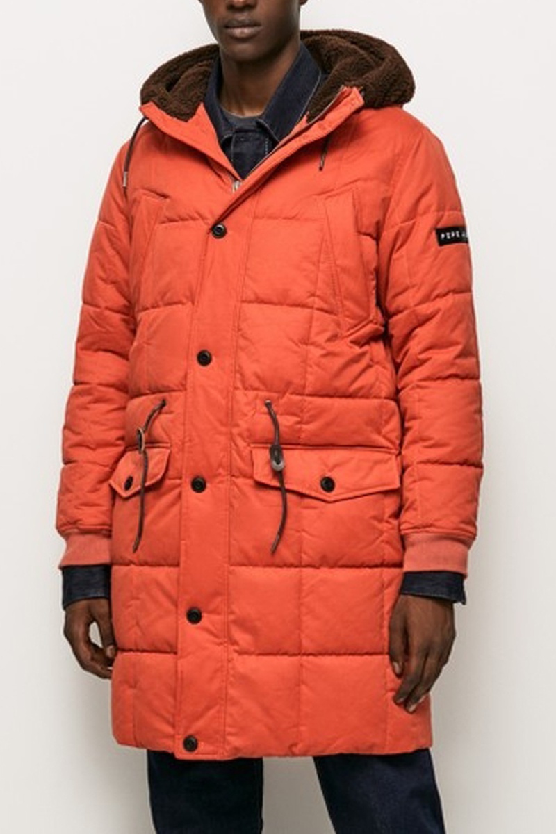 Parka à capuche Jaden Rouge brique