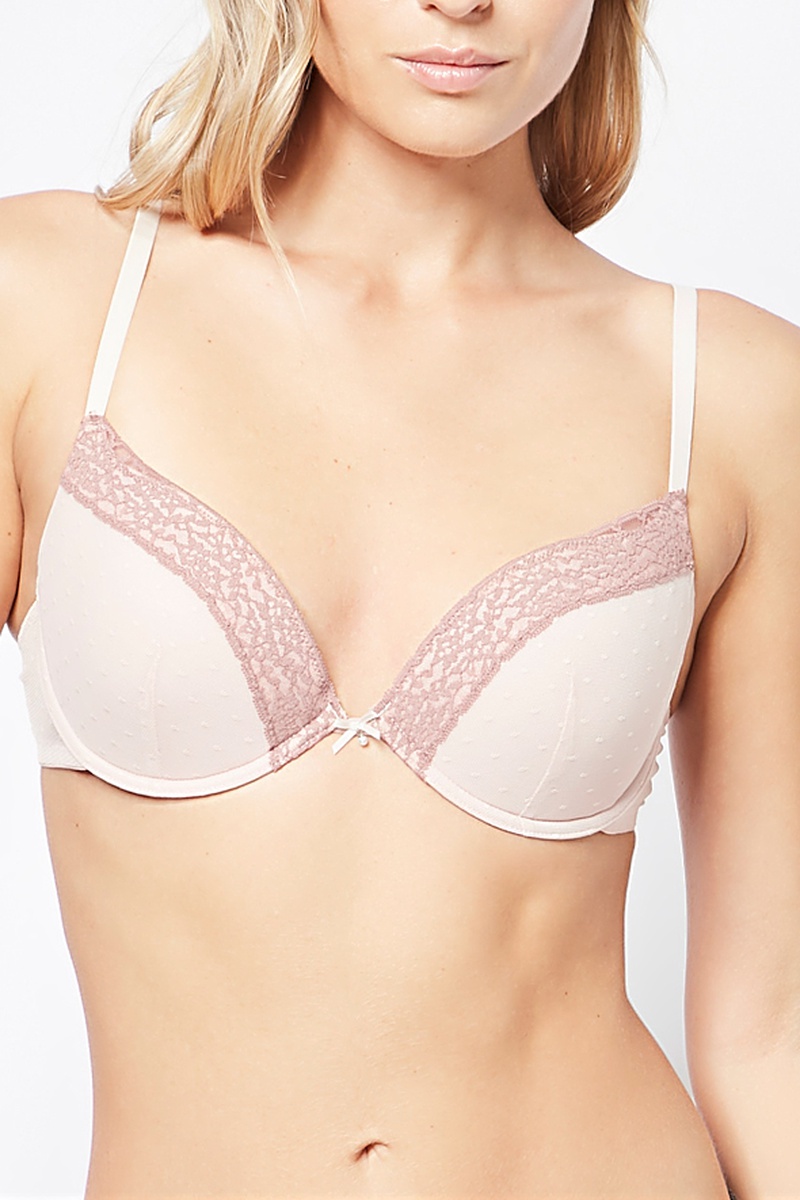 Soutien-gorge en dentelle et tulle Rose