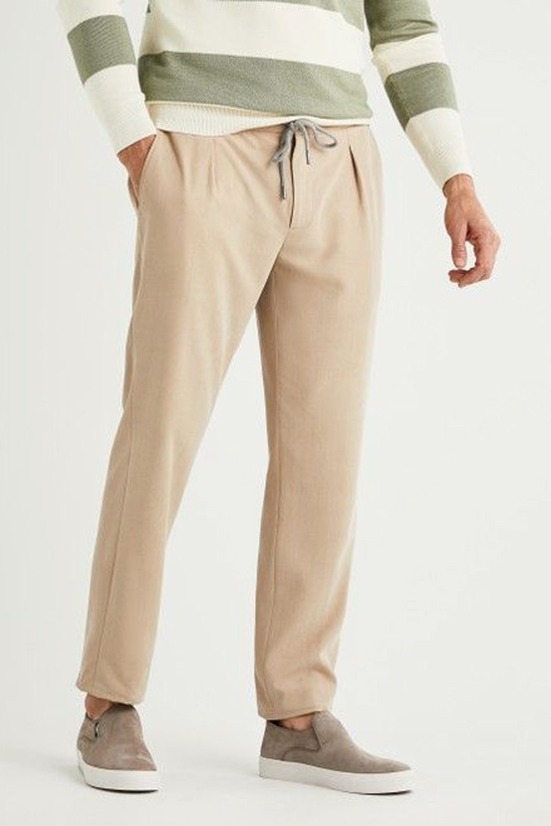 Pantalon droit Beige