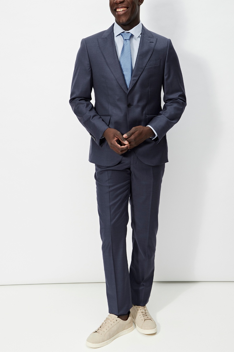 Costume en laine Bleu-gris