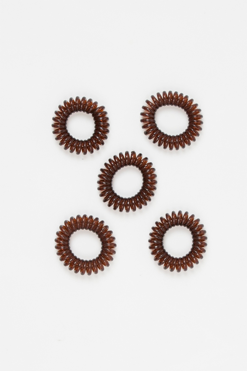 5 élastiques à cheveux spirale - Marron