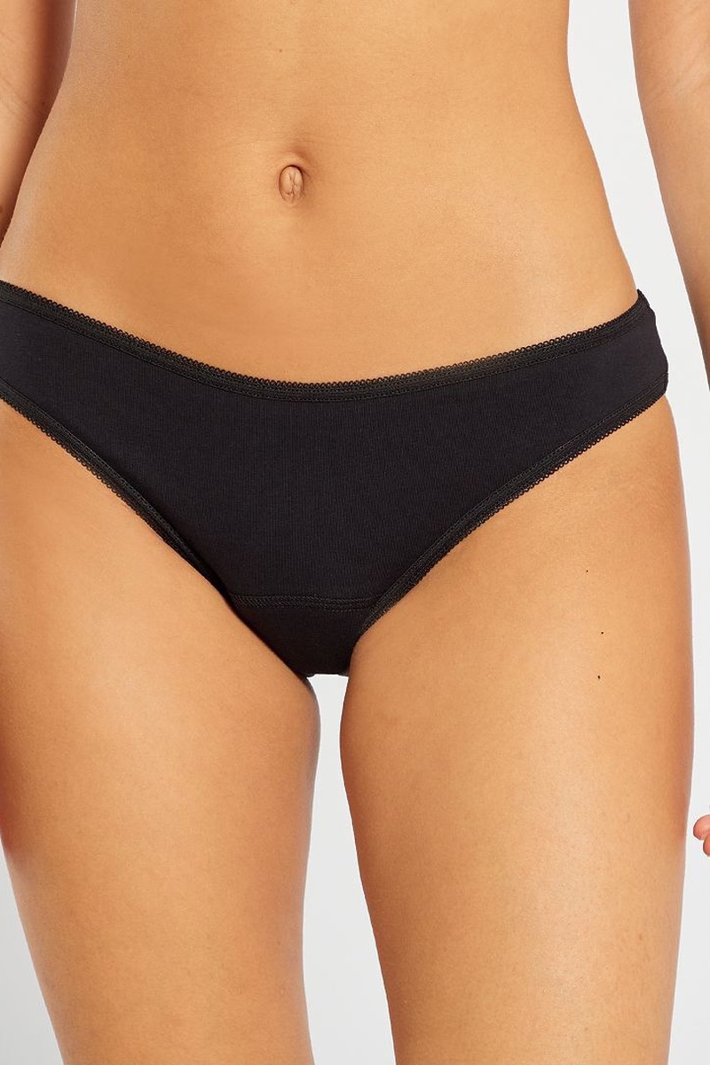 3 tangas menstruels - Flux moyen Noir