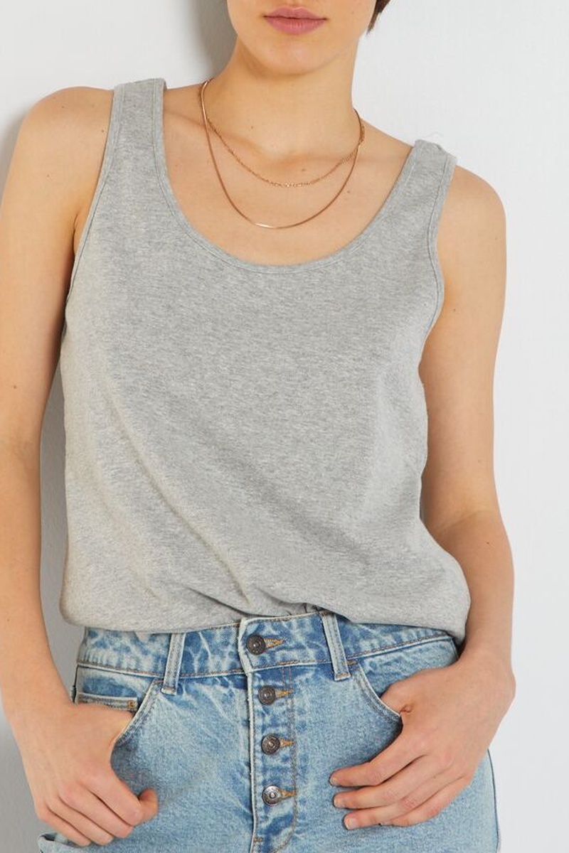 Débardeur long Gris chiné