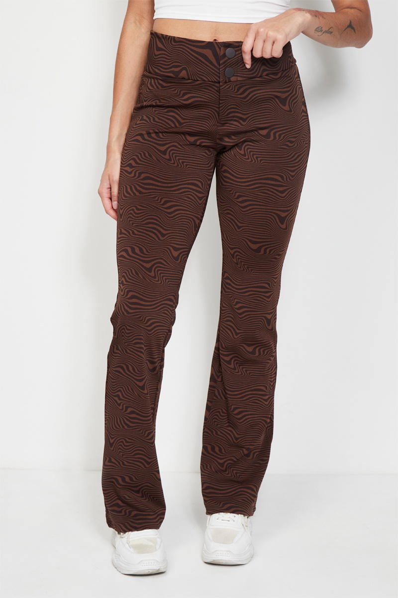 Pantalon flare Marron et noir