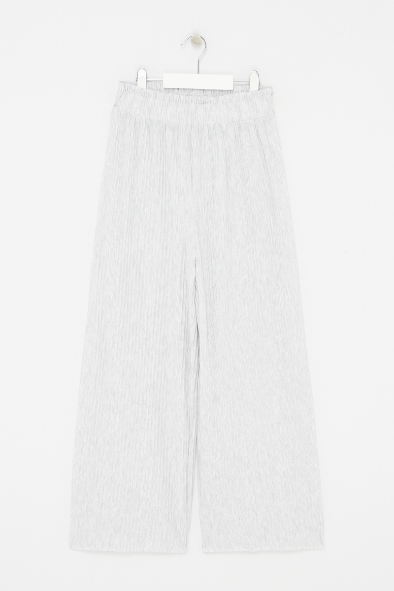 Pantalon plissé Gris clair chiné
