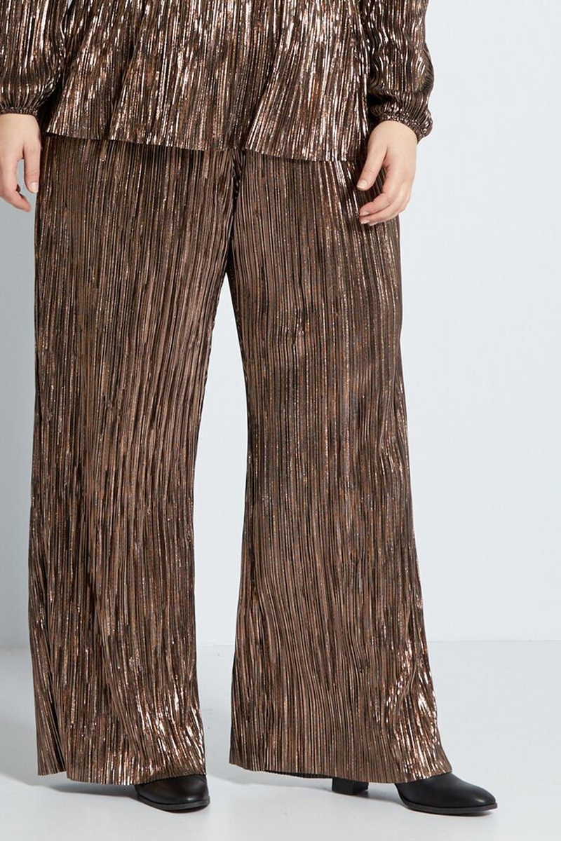 Pantalon plissé Marron foncé