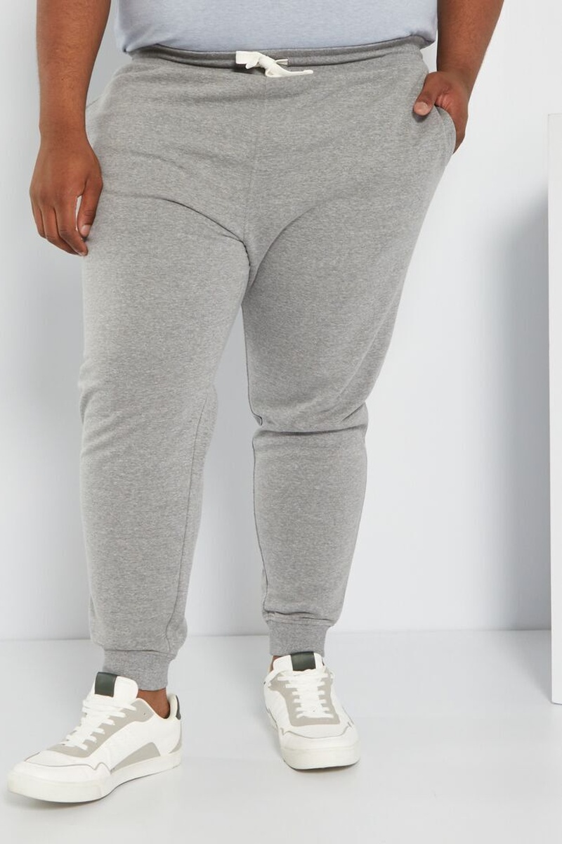 Jogging en coton biologique Gris clair chiné