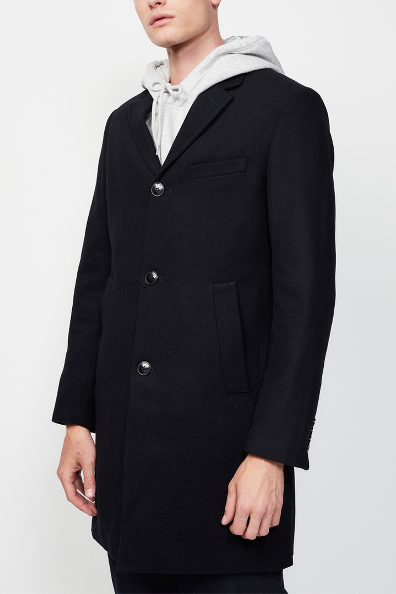 Manteau en laine Bleu nuit