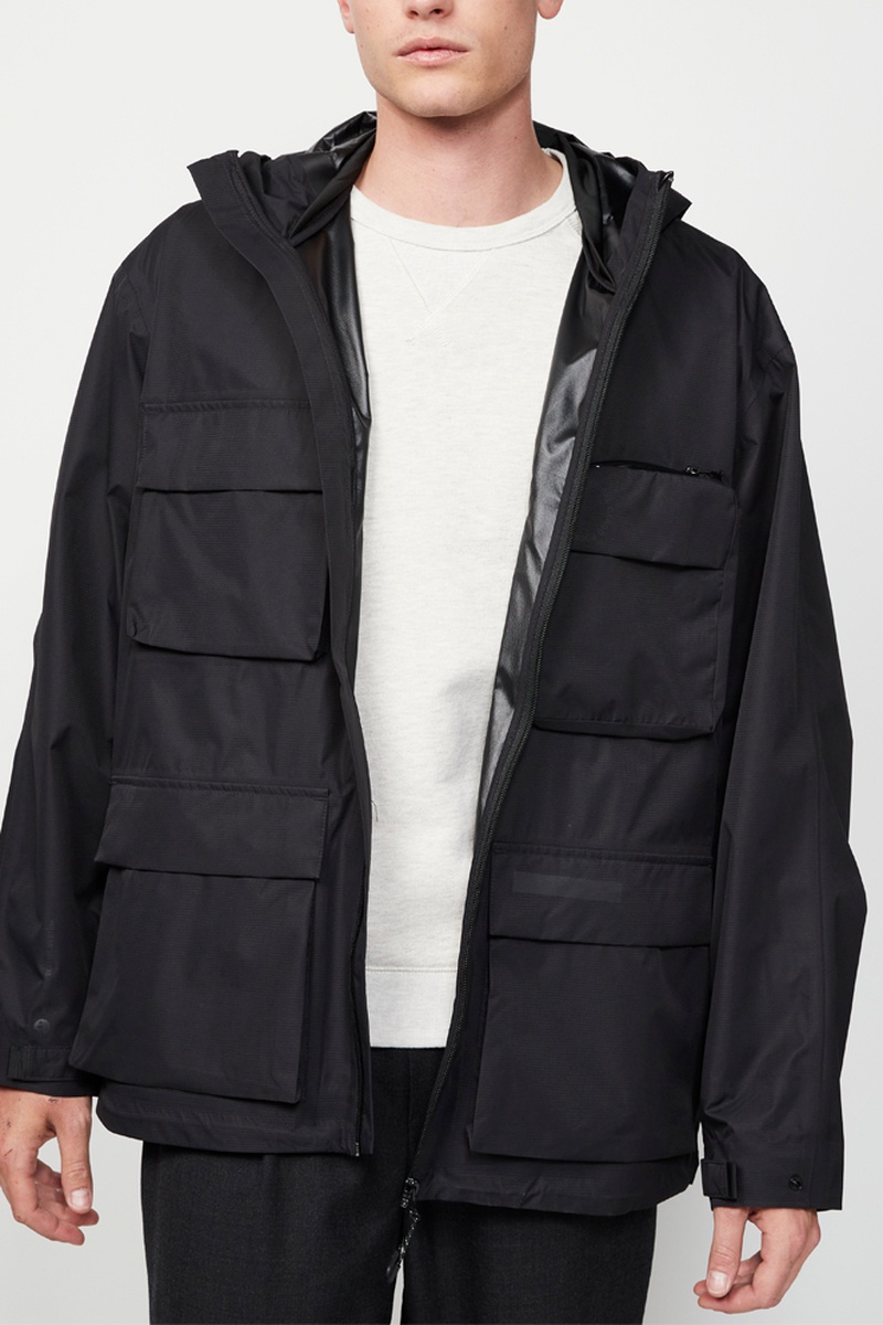 Parka à capuche Noir