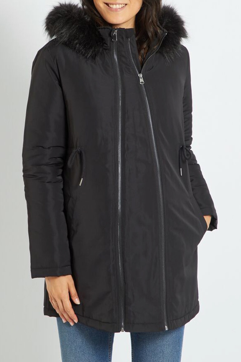 Parka de maternité à capuche Noir